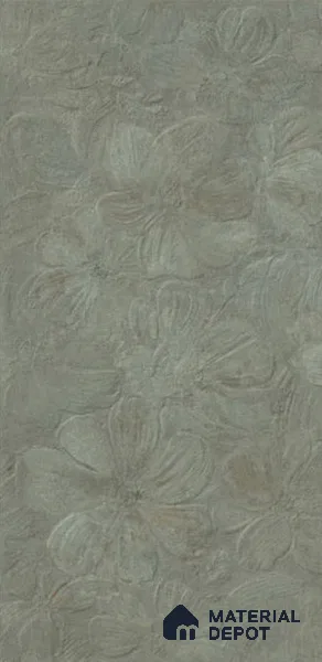 Floral Wall Tile TL 12857 D Sage Green Floral Decor 4 ft x 2 ft Matte Finish Porcelain Tile - 9 mm