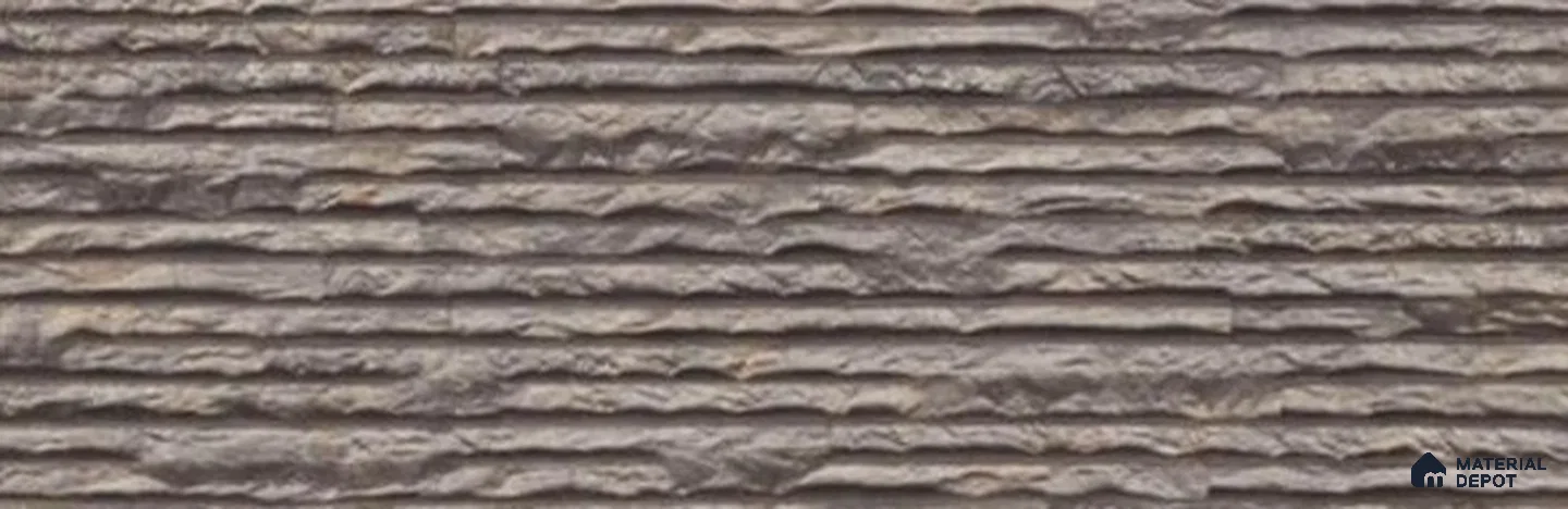Stone Wall & Floor Exterior Tile TL 12873 F Charcoal Ledgerstone 630 x 210 mm Matte Finish Porcelain Tile - 9 mm | Suitable For Courtyard, Garden