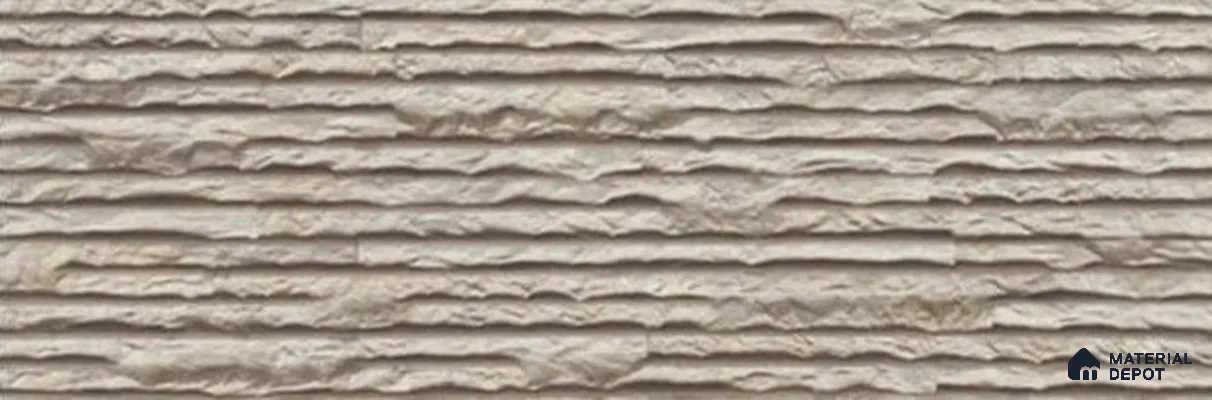 Stone Wall & Floor Exterior Tile TL 12873 D Grey Ledgerstone 630 x 210 mm Matte Finish Porcelain Tile - 9 mm | Suitable For Courtyard, Garden