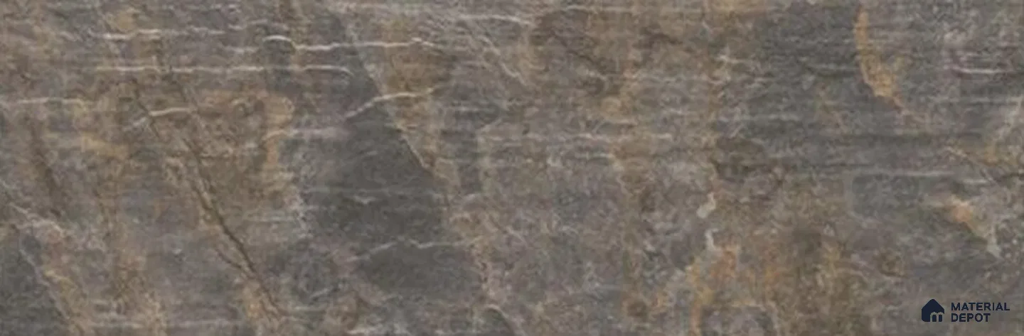 Stone Wall & Floor Exterior Tile TL 12873 E Charcoal Riven Slate 630 x 210 mm Matte Finish Porcelain Tile - 9 mm | Suitable For Courtyard, Garden