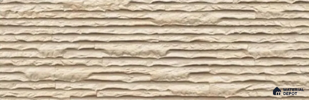 Stone Wall & Floor Exterior Tile TL 12873 B Sand Ledgerstone 630 x 210 mm Matte Finish Porcelain Tile - 9 mm | Suitable For Courtyard, Garden