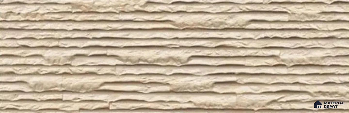 Stone Wall & Floor Exterior Tile TL 12873 B Sand Ledgerstone 630 x 210 mm Matte Finish Porcelain Tile - 9 mm | Suitable For Courtyard, Garden