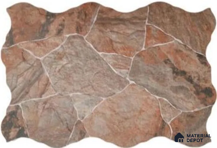 Stone Wall & Floor Exterior Tile TL 12872 B Rust Canyon Flagstone 664 x 442 mm Matte Finish Porcelain Tile - 9 mm | Suitable For Courtyard, Garden