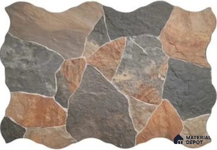 Stone Wall & Floor Exterior Tile TL 12872 C Flagstone Indian Slate 664 x 442 mm Matte Finish Porcelain Tile - 9 mm | Suitable For Courtyard, Garden