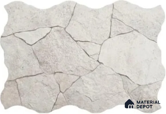 Stone Wall & Floor Exterior Tile TL 12872 White Flagstone 664 x 442 mm Matte Finish Porcelain Tile - 9 mm | Suitable For Courtyard, Garden