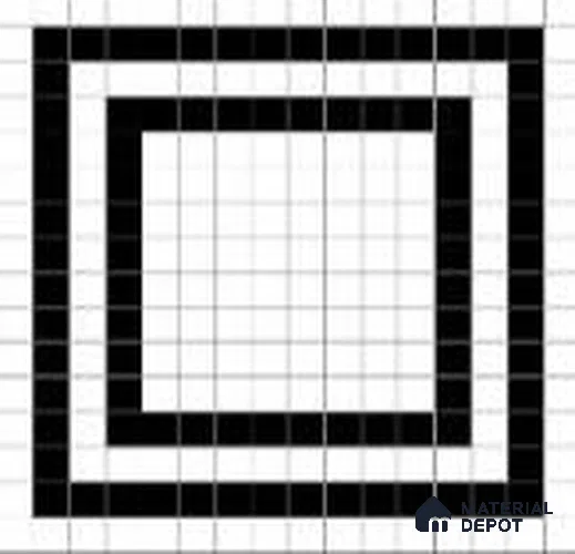 Subway Floor & Wall Tile TL 12866 Monochrome Framed Square 8 x 8 inch Matte Finish Porcelain Tile - 9 mm