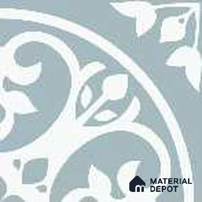 Subway Floor & Wall Tile TL 12869 Sky Blue Medallion 8 x 8 inch Matte Finish Porcelain Tile - 9 mm