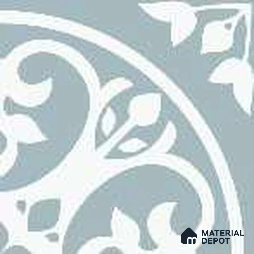 Subway Floor & Wall Tile TL 12869 Sky Blue Medallion 8 x 8 inch Matte Finish Porcelain Tile - 9 mm