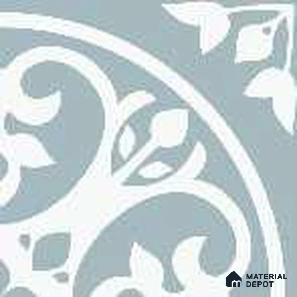 Subway Floor & Wall Tile TL 12869 Sky Blue Medallion 8 x 8 inch Matte Finish Porcelain Tile - 9 mm