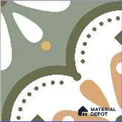Subway Floor & Wall Tile TL 12861 Sage Floral 8 x 8 inch Matte Finish Porcelain Tile - 9 mm