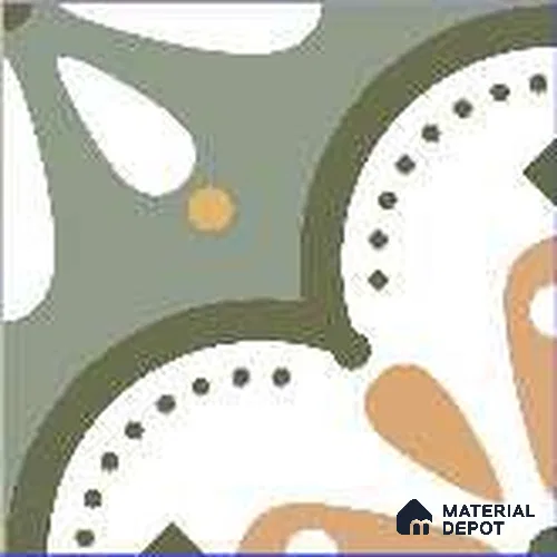 Subway Floor & Wall Tile TL 12861 Sage Floral 8 x 8 inch Matte Finish Porcelain Tile - 9 mm
