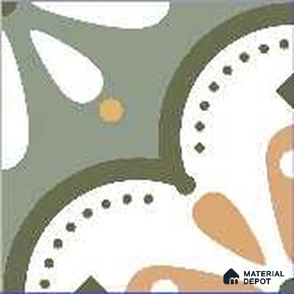 Subway Floor & Wall Tile TL 12861 Sage Floral 8 x 8 inch Matte Finish Porcelain Tile - 9 mm