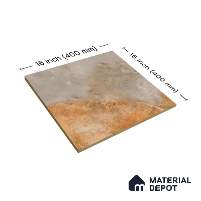 TL 07595 B Jaspero Grist 16 x 16 inch Anti Skid Matte Finish Vitrified Floor Tile - 12 mm (6 Random Designs) | Pattern Alignment May Vary | 2-3 mm Spacer is Mandatory