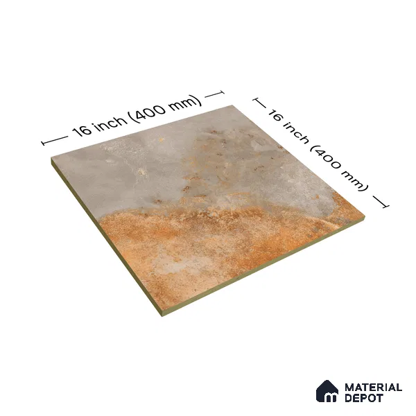 TL 07595 B Jaspero Grist 16 x 16 inch Anti Skid Matte Finish Vitrified Floor Tile - 12 mm (6 Random Designs) | Pattern Alignment May Vary | 2-3 mm Spacer is Mandatory