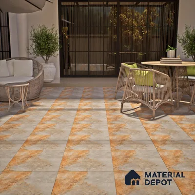 TL 07595 B Jaspero Grist 16 x 16 inch Anti Skid Matte Finish Vitrified Floor Tile - 12 mm (6 Random Designs) | Pattern Alignment May Vary | 2-3 mm Spacer is Mandatory