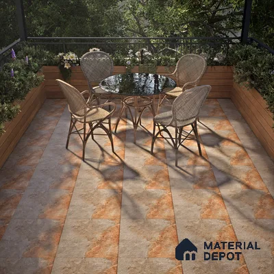 TL 07595 B Jaspero Grist 16 x 16 inch Anti Skid Matte Finish Vitrified Floor Tile - 12 mm (6 Random Designs) | Pattern Alignment May Vary | 2-3 mm Spacer is Mandatory
