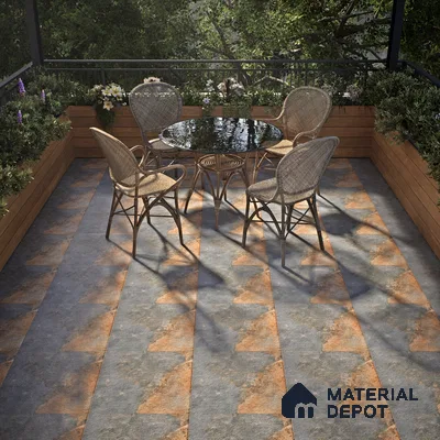 TL 07595 Jaspero Greck 16 x 16 inch Anti Skid Matte Finish Vitrified Floor Tile - 12 mm (6 Random Designs) | Pattern Alignment May Vary | 2-3 mm Spacer is Mandatory