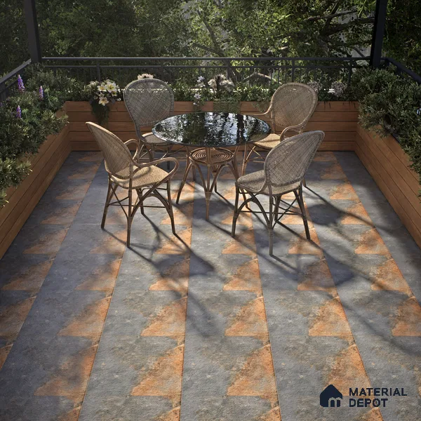 TL 07595 Jaspero Greck 16 x 16 inch Anti Skid Matte Finish Vitrified Floor Tile - 12 mm (6 Random Designs) | Pattern Alignment May Vary | 2-3 mm Spacer is Mandatory