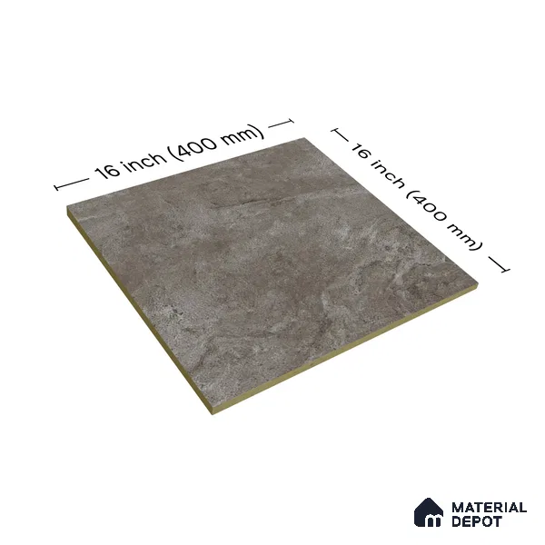 TL 07594 B Glitter Gris 16 x 16 inch Anti Skid Matte Finish Vitrified Floor Tile - 12 mm (6 Random Designs) | Pattern Alignment May Vary | 2-3 mm Spacer is Mandatory
