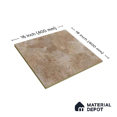TL 07600 B Fade Brown 16 x 16 inch Anti Skid Matte Finish Vitrified Floor Tile - 12 mm | Pattern Alignment May Vary | 2-3 mm Spacer is Mandatory