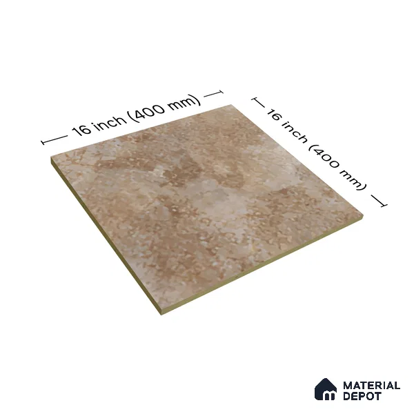 TL 07600 B Fade Brown 16 x 16 inch Anti Skid Matte Finish Vitrified Floor Tile - 12 mm | Pattern Alignment May Vary | 2-3 mm Spacer is Mandatory