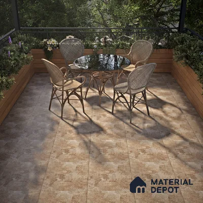 TL 07600 B Fade Brown 16 x 16 inch Anti Skid Matte Finish Vitrified Floor Tile - 12 mm | Pattern Alignment May Vary | 2-3 mm Spacer is Mandatory
