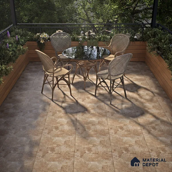 TL 07600 B Fade Brown 16 x 16 inch Anti Skid Matte Finish Vitrified Floor Tile - 12 mm | Pattern Alignment May Vary | 2-3 mm Spacer is Mandatory