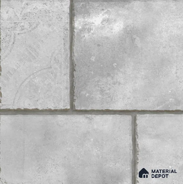 TL 07596 Uno Greck 16 x 16 inch Anti Skid Matte Finish Vitrified Floor Tile - 12 mm (4 Random Designs) | Pattern Alignment May Vary | 2-3 mm Spacer is Mandatory