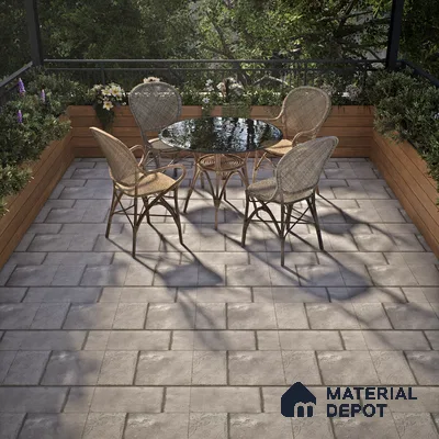 TL 07596 Uno Greck 16 x 16 inch Anti Skid Matte Finish Vitrified Floor Tile - 12 mm (4 Random Designs) | Pattern Alignment May Vary | 2-3 mm Spacer is Mandatory