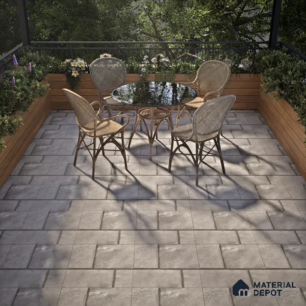 TL 07596 Uno Greck 16 x 16 inch Anti Skid Matte Finish Vitrified Floor Tile - 12 mm (4 Random Designs) | Pattern Alignment May Vary | 2-3 mm Spacer is Mandatory