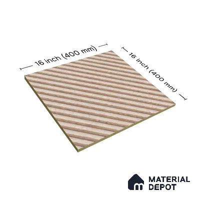 TL 07599 Liner Stone 16 x 16 inch Anti Skid Matte Finish Vitrified Floor Tile - 12 mm | Pattern Alignment May Vary | 2-3 mm Spacer is Mandatory