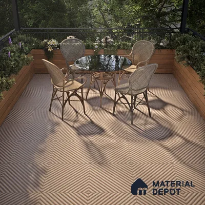 TL 07599 Liner Stone 16 x 16 inch Anti Skid Matte Finish Vitrified Floor Tile - 12 mm | Pattern Alignment May Vary | 2-3 mm Spacer is Mandatory