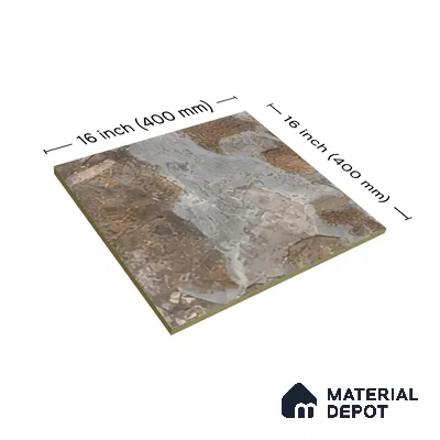 TL 07601 Bold Brown 16 x 16 inch Anti Skid Matte Finish Vitrified Floor Tile - 12 mm | Pattern Alignment May Vary | 2-3 mm Spacer is Mandatory