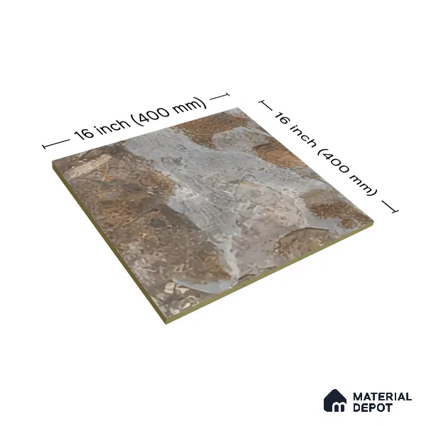 TL 07601 Bold Brown 16 x 16 inch Anti Skid Matte Finish Vitrified Floor Tile - 12 mm | Pattern Alignment May Vary | 2-3 mm Spacer is Mandatory