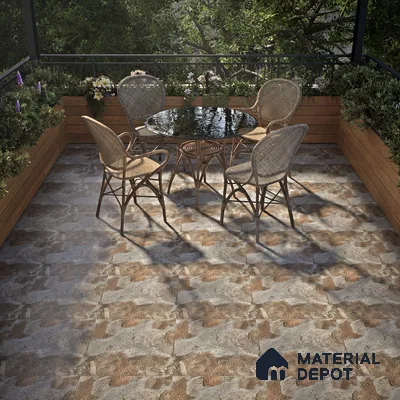 TL 07601 Bold Brown 16 x 16 inch Anti Skid Matte Finish Vitrified Floor Tile - 12 mm | Pattern Alignment May Vary | 2-3 mm Spacer is Mandatory