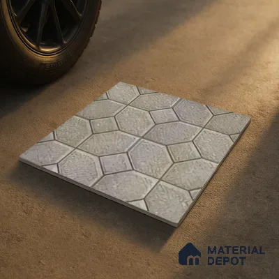 TL 07598 Hexa Stone 16 x 16 inch Anti Skid Matte Finish Vitrified Floor Tile - 12 mm | Pattern Alignment May Vary | 2-3 mm Spacer is Mandatory