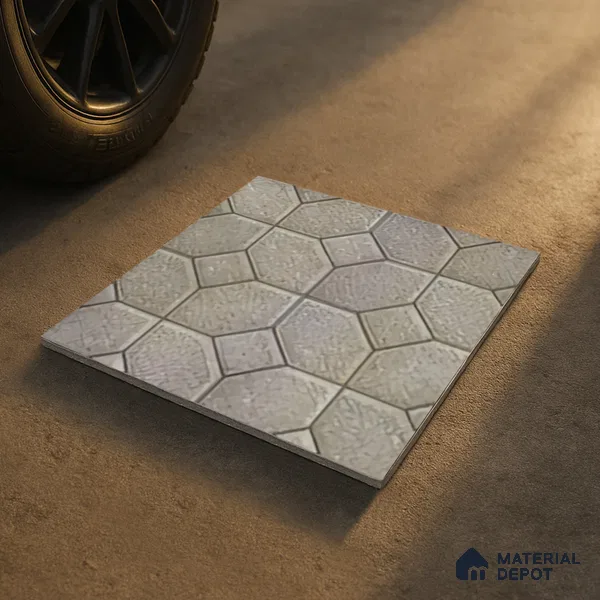 TL 07598 Hexa Stone 16 x 16 inch Anti Skid Matte Finish Vitrified Floor Tile - 12 mm | Pattern Alignment May Vary | 2-3 mm Spacer is Mandatory