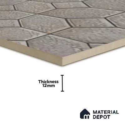 TL 07598 Hexa Stone 16 x 16 inch Anti Skid Matte Finish Vitrified Floor Tile - 12 mm | Pattern Alignment May Vary | 2-3 mm Spacer is Mandatory