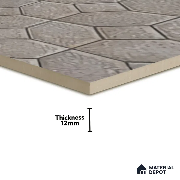 TL 07598 Hexa Stone 16 x 16 inch Anti Skid Matte Finish Vitrified Floor Tile - 12 mm | Pattern Alignment May Vary | 2-3 mm Spacer is Mandatory