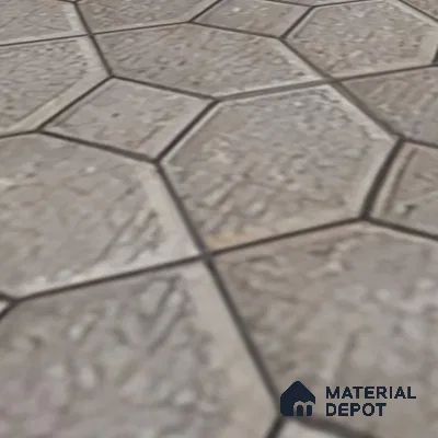 TL 07598 Hexa Stone 16 x 16 inch Anti Skid Matte Finish Vitrified Floor Tile - 12 mm | Pattern Alignment May Vary | 2-3 mm Spacer is Mandatory
