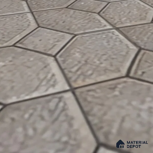 TL 07598 Hexa Stone 16 x 16 inch Anti Skid Matte Finish Vitrified Floor Tile - 12 mm | Pattern Alignment May Vary | 2-3 mm Spacer is Mandatory