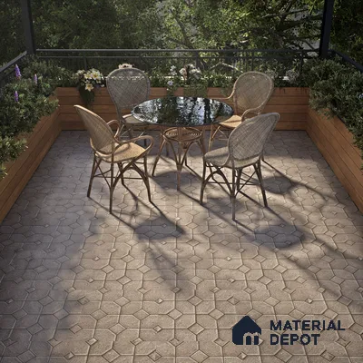 TL 07598 Hexa Stone 16 x 16 inch Anti Skid Matte Finish Vitrified Floor Tile - 12 mm | Pattern Alignment May Vary | 2-3 mm Spacer is Mandatory