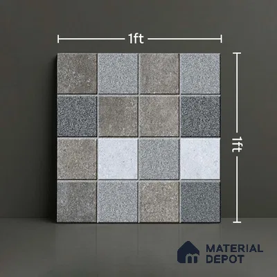 Stone Look Floor Tile TL 09146 | Matte Finish 12 x 12 inch Vitrified Tile - 8 mm | Suitable For Kitchen, Bathroom, Bedroom & Office