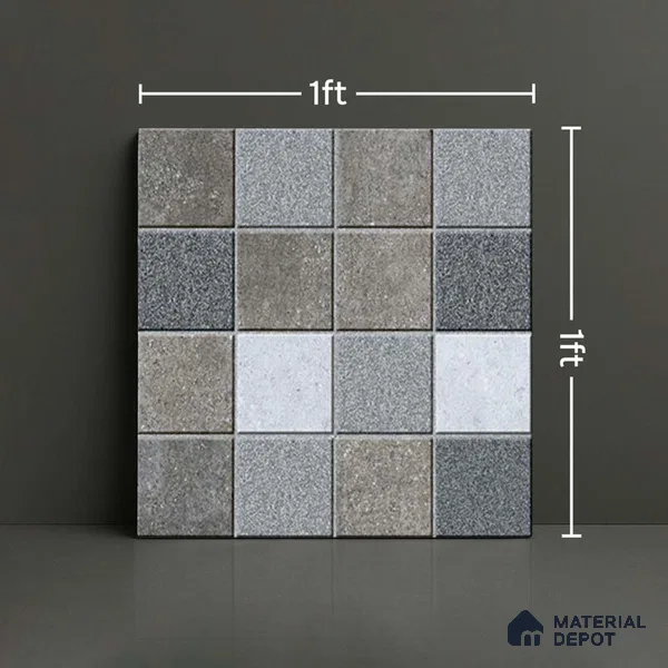 Stone Look Floor Tile TL 09146 | Matte Finish 12 x 12 inch Vitrified Tile - 8 mm | Suitable For Kitchen, Bathroom, Bedroom & Office