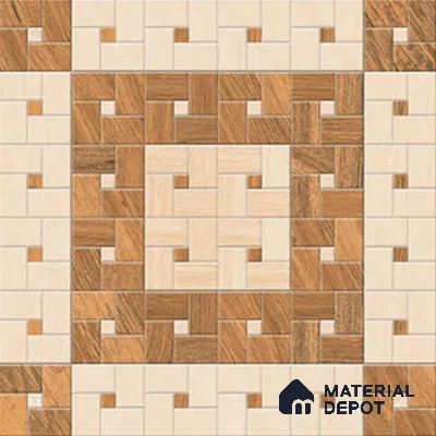 Patterned Look Floor Tile TL 09143 | Matte Finish 12 x 12 inch Vitrified Tile - 8 mm | Suitable For Kitchen, Bathroom, Bedroom & Office | Please Expect a Slight Variation of Pattern