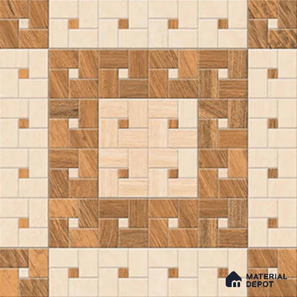 Patterned Look Floor Tile TL 09143 | Matte Finish 12 x 12 inch Vitrified Tile - 8 mm | Suitable For Kitchen, Bathroom, Bedroom & Office | Please Expect a Slight Variation of Pattern