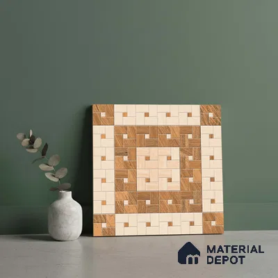 Patterned Look Floor Tile TL 09143 | Matte Finish 12 x 12 inch Vitrified Tile - 8 mm | Suitable For Kitchen, Bathroom, Bedroom & Office | Please Expect a Slight Variation of Pattern