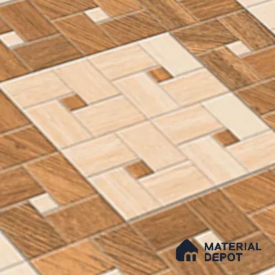 Patterned Look Floor Tile TL 09143 | Matte Finish 12 x 12 inch Vitrified Tile - 8 mm | Suitable For Kitchen, Bathroom, Bedroom & Office | Please Expect a Slight Variation of Pattern