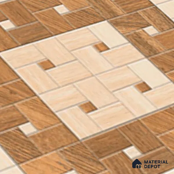 Patterned Look Floor Tile TL 09143 | Matte Finish 12 x 12 inch Vitrified Tile - 8 mm | Suitable For Kitchen, Bathroom, Bedroom & Office | Please Expect a Slight Variation of Pattern