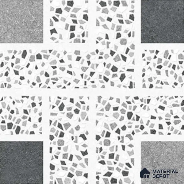 Patterned Look Floor Tile TL 09148 | Matte Finish 12 x 12 inch Vitrified Tile - 8 mm | Suitable For Kitchen, Bathroom, Bedroom & Office | Please Expect a Slight Variation of Pattern